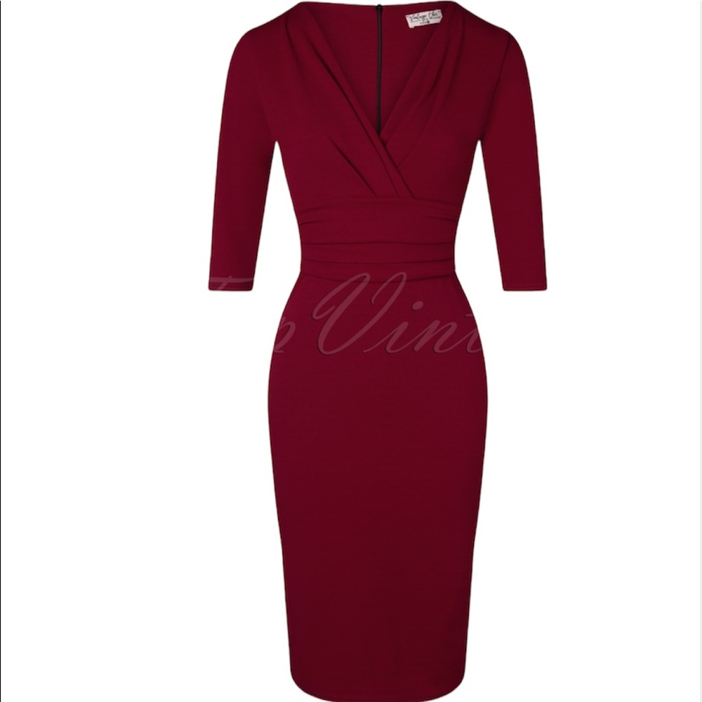 BNWT Top Vintage Merlot Pinup Pencil Dress L